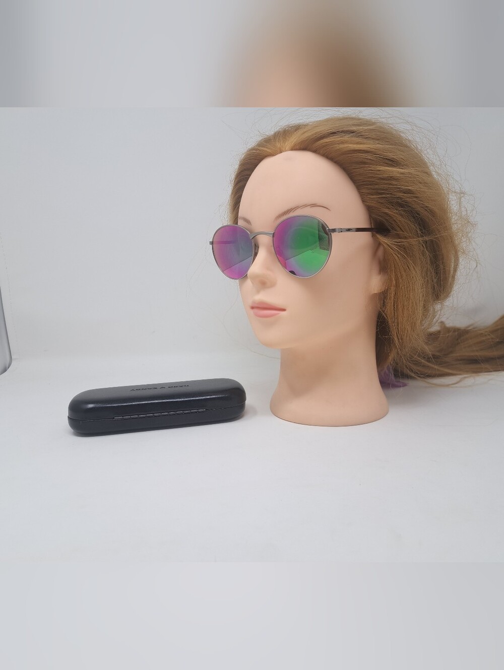 Vintage Serengeti Round Sunglasses Pink Green Mirror Lenses 90s 5539V Japan